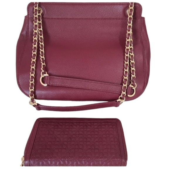 ✅️ SOLD ✅️ TORY BURCH Marion Leather Wallet & Quilted Bag Convertible Crossbody - Picture 7 of 7